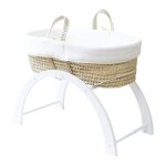 Couffin avec support rversible blanc, habillage coton bio - nuage