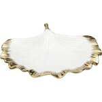 Coupe feuille de ginkgo en porcelaine blanche et dorée Coupe feuille de ginkgo en porcelaine blanche et dorée