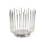 Coupe  fruits ronde en mtal haute argente