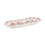 Coupelle en céramique blanche et motif floral bordeaux Coupelle en céramique blanche et motif floral bordeaux