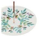 Coupelle porte - encens en porcelaine - aquarelle