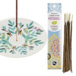 Coupelle porte - encens en porcelaine + encens indien au patchouli