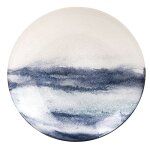 Coupelle en verre blanc, argent et bleu