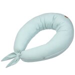 Coussin d'allaitement d�houssable en gaze de coton vert 160x25 cm