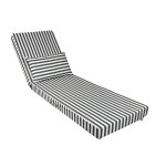 Coussin bain de soleil premium avec coussin - rayures gris foncs