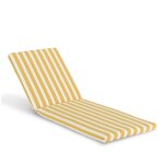 Coussin de bain de soleil  rayures jaunes / blanches
