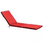 Coussin pour bain de soleil rouge 186 x 53 x 5 cm Coussin pour bain de soleil rouge 186 x 53 x 5 cm
