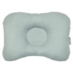 Coussin cale tte bb en gaze de coton vert de gris 30x25 cm