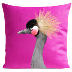 Coussin campagne oiseau sudine rose 40x40cm
