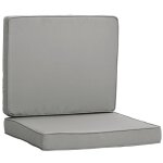 Coussin de chaise déhoussable polyester gris clair Coussin de chaise déhoussable polyester gris clair