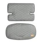 Coussin chaise haute bb 2pcs hydrofuge en similicuir gris