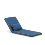 Coussin chaise longue uni / bordure et coussin dcoratif bleu / orange