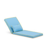 Coussin chaise longue uni / bordure et coussin dcoratif ciel / jaune