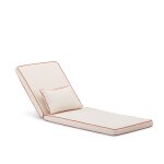 Coussin chaise longue uni / bordure et coussin dcoratif cru / terracotta