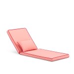 Coussin chaise longue uni / bordure et coussin d�coratif rose / rouge