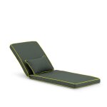 Coussin chaise longue uni / bordure et coussin dcoratif vert / lime