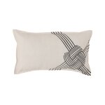 Coussin en coton et en lin beige 30 x 50 cm