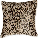 Coussin cuir jaune