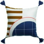 Coussin dco polycoton jaune 40x40 cm