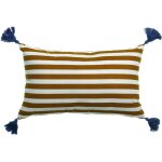 Coussin dco polycoton jaune 50x30 cm