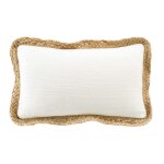 Coussin d�houssable naturel, coton & polyester avec jute 30x50cm