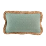 Coussin dhoussable sauge, coton & polyester avec jute 30x50cm