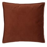 Coussin dhoussable en velours polyester / velours terracotta 45x45 cm