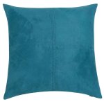 Coussin effet sudine bleu canard 40x40