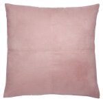 Coussin effet sudine rose 60x60