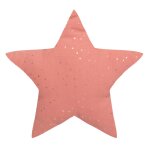 Coussin �toile � motifs m�tallis�s coton terracotta 40x40 cm