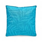 Coussin d'ext�rieur carr� d�houssable imprim� 40x40cm bleu turquoise