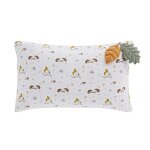 Coussin en gaze de coton bio écru imprimé animaux 25x40 Coussin en gaze de coton bio écru imprimé animaux 25x40