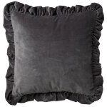 Coussin gris en velours 45x45 cm uni