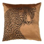 Coussin marron 45x45 cm impression animal