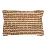 Coussin marron en coton 40x60 cm avec un motif  carreaux