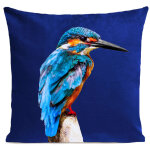 Coussin oiseau bord de mer sudine bleu 40x40cm