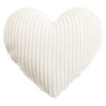 Coussin petit c?ur velours cotel� beige env. 32 cm