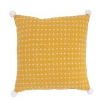Coussin  pompons en polycoton 40x40cm