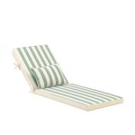 Coussin  rayures avec petit coussin pour chaise longue vert