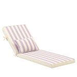 Coussin  rayures avec petit coussin pour chaise longue violet
