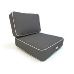 Coussins salon jardin premium d�houssable 60x60cm gris fonc�