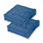 Coussin de sol lot de 2 - 60 x 60 cm bleu petrole