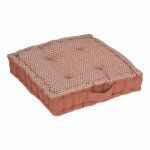 Coussin de sol au style gomtrique coton terracotta 40x40 cm