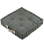 Coussin de sol uni en coton vert Coussin de sol uni en coton vert