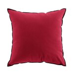 Coussin avec surjet en coton recycl bordeaux 50x50 cm