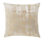 Coussin tissu jacquard blanc et dor 45x45