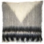 Coussin triangle 100% laine noir et blanc cass 50x50