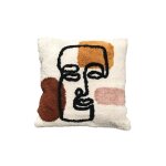 Coussin tuft imprim graphique coton 40x40 cm