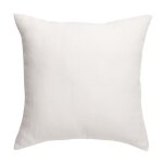 Coussin uni en lin blanc 45 x 45 cm
