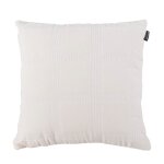 Coussin en velours de coton brod effet matelass blanc 40x40